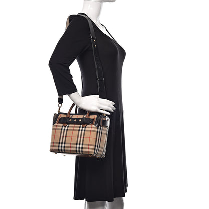 Burberry Calfskin Vintage Check Triple Stud Mini Belt Bag Archive Beige 2 of 9