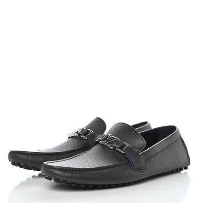 Louis Vuitton Taiga Mens Hockenheim Moccasin Loafers 10.5 Ardoise 3 of 9