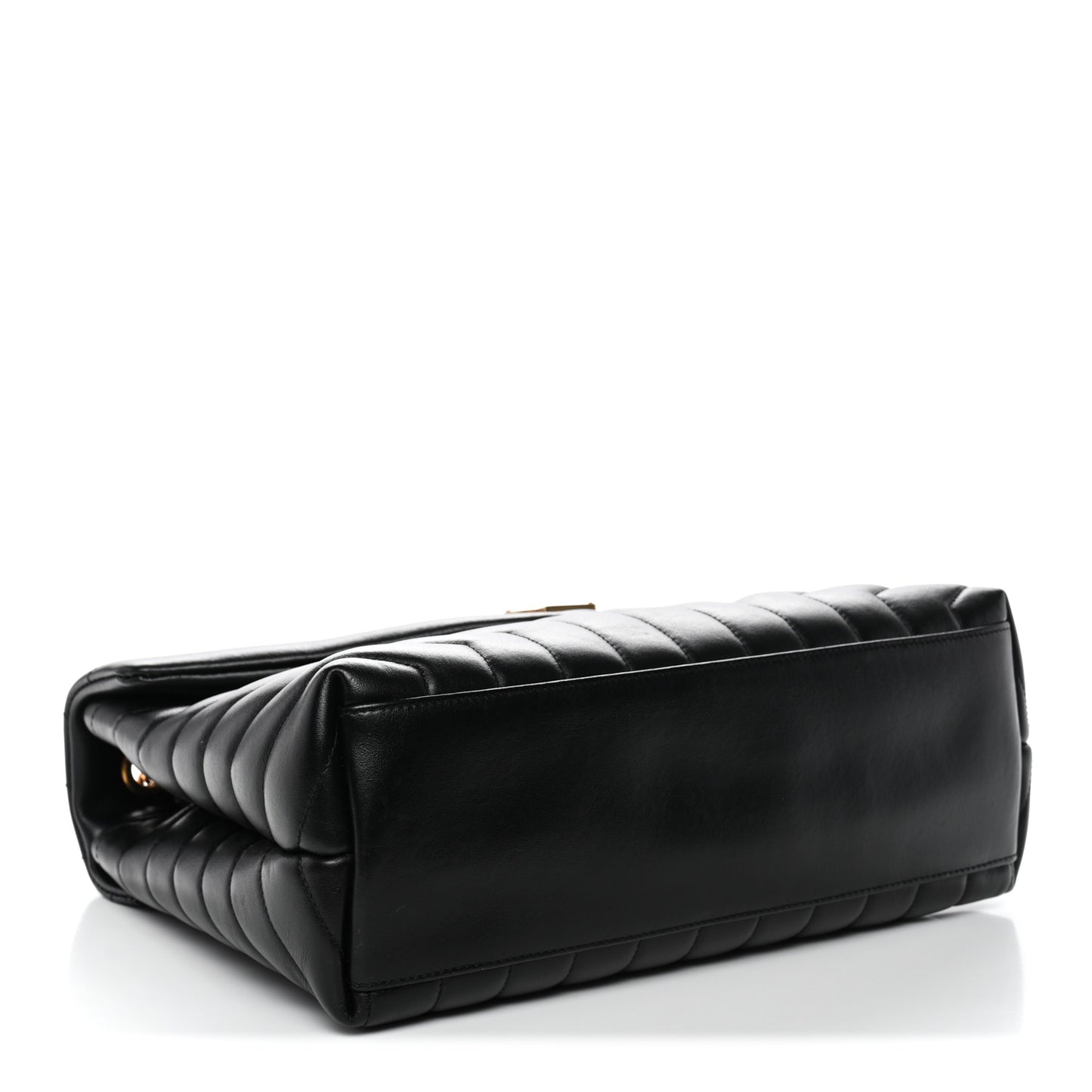 Calfskin Y Quilted Monogram Medium Loulou Chain Satchel Black