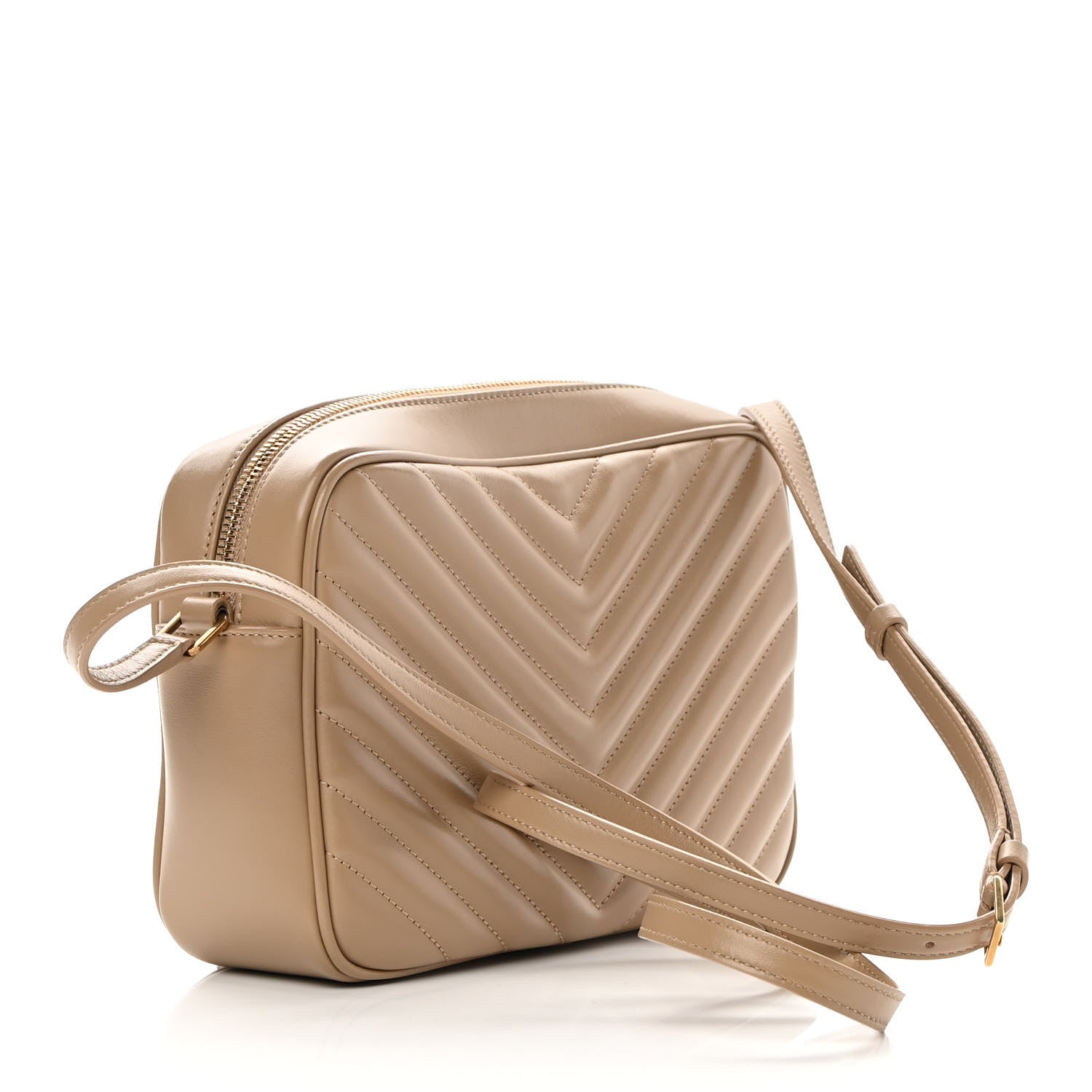 Saint Laurent Calfskin Matelasse Monogram Lou Camera Bag Dark Beige 3 of 10