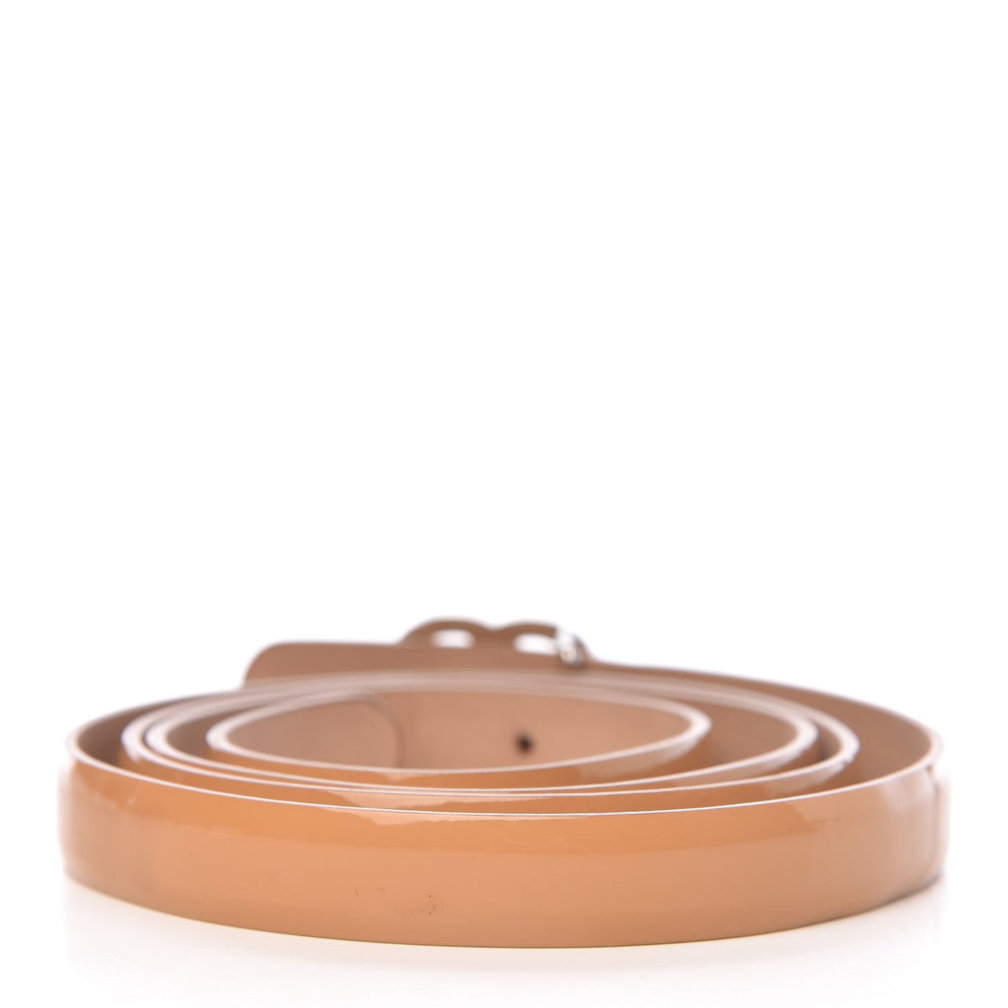 Patent CC Logo Skinny Belt 95 38 Beige