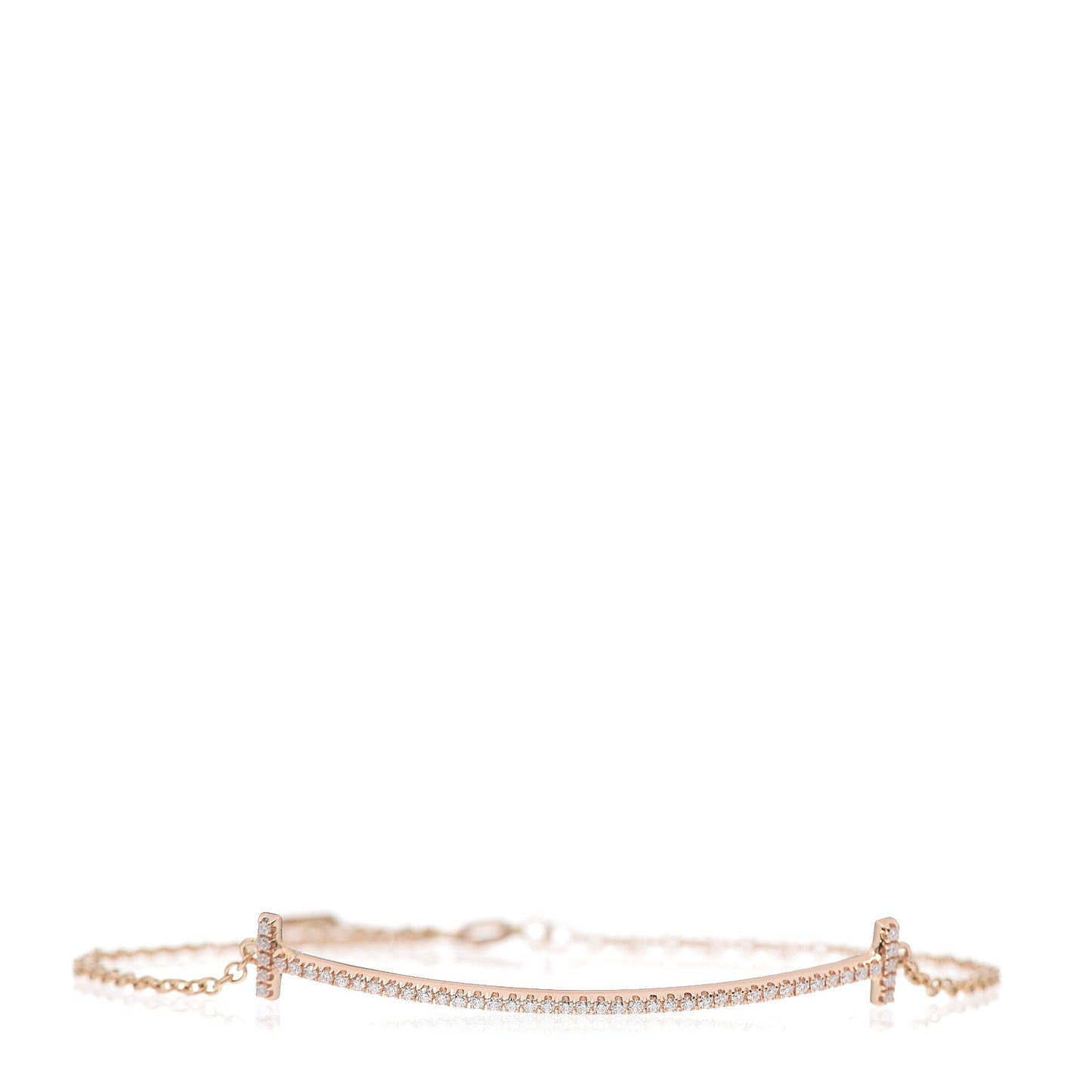 18K Rose Gold Diamond T Smile Bracelet
