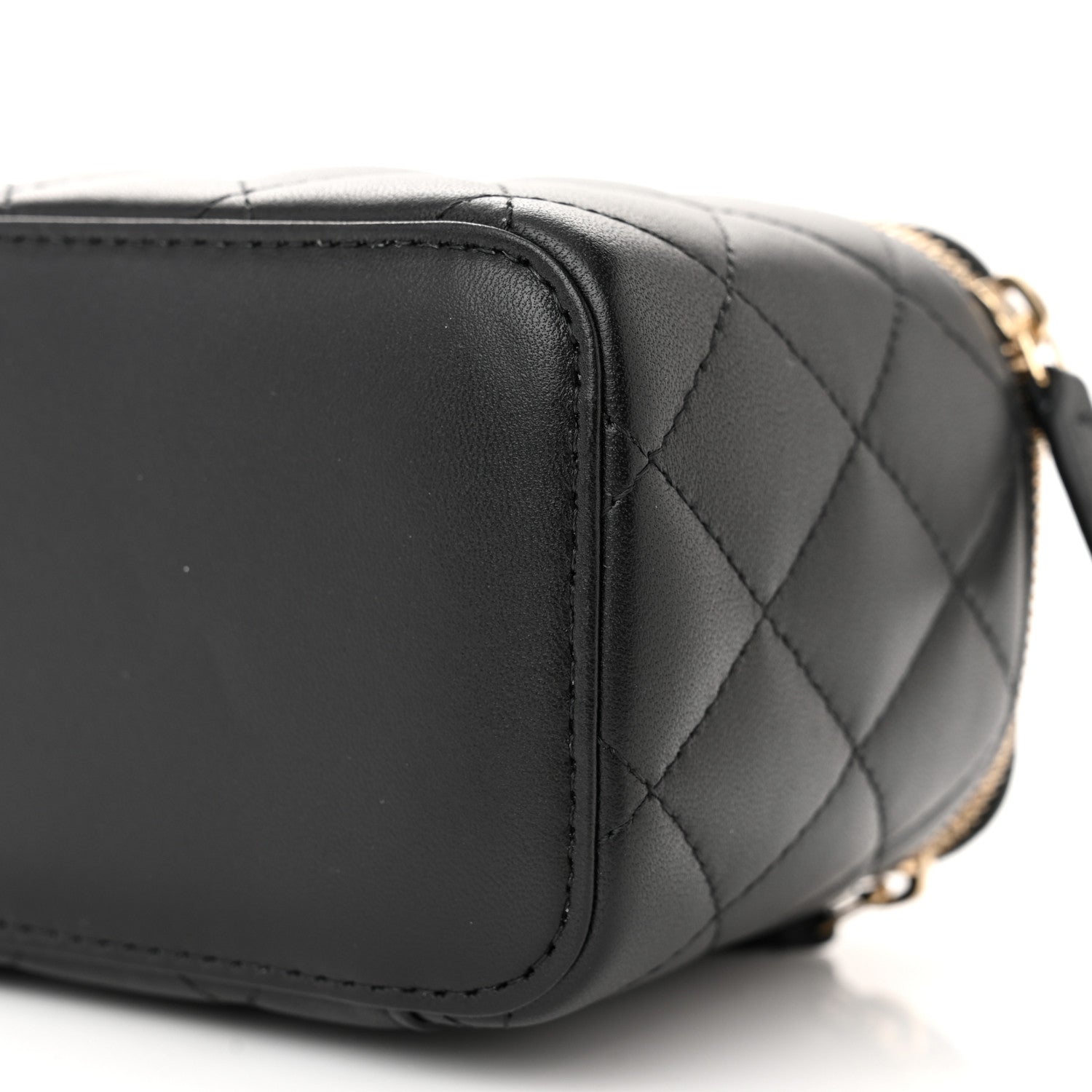 Chanel Lambskin Quilted Small Top Handle Vanity Case With Chain Black 10 of 13
