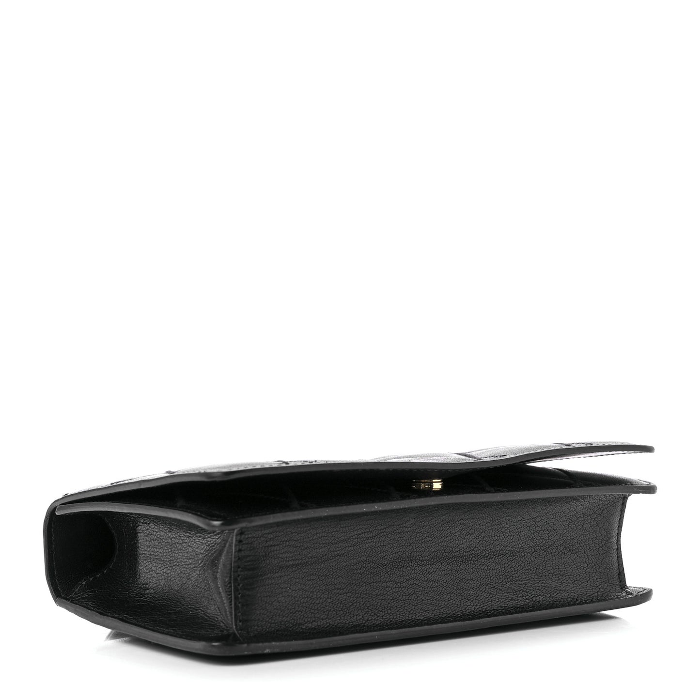 Goatskin Quilted GV3 Strap Wallet Black