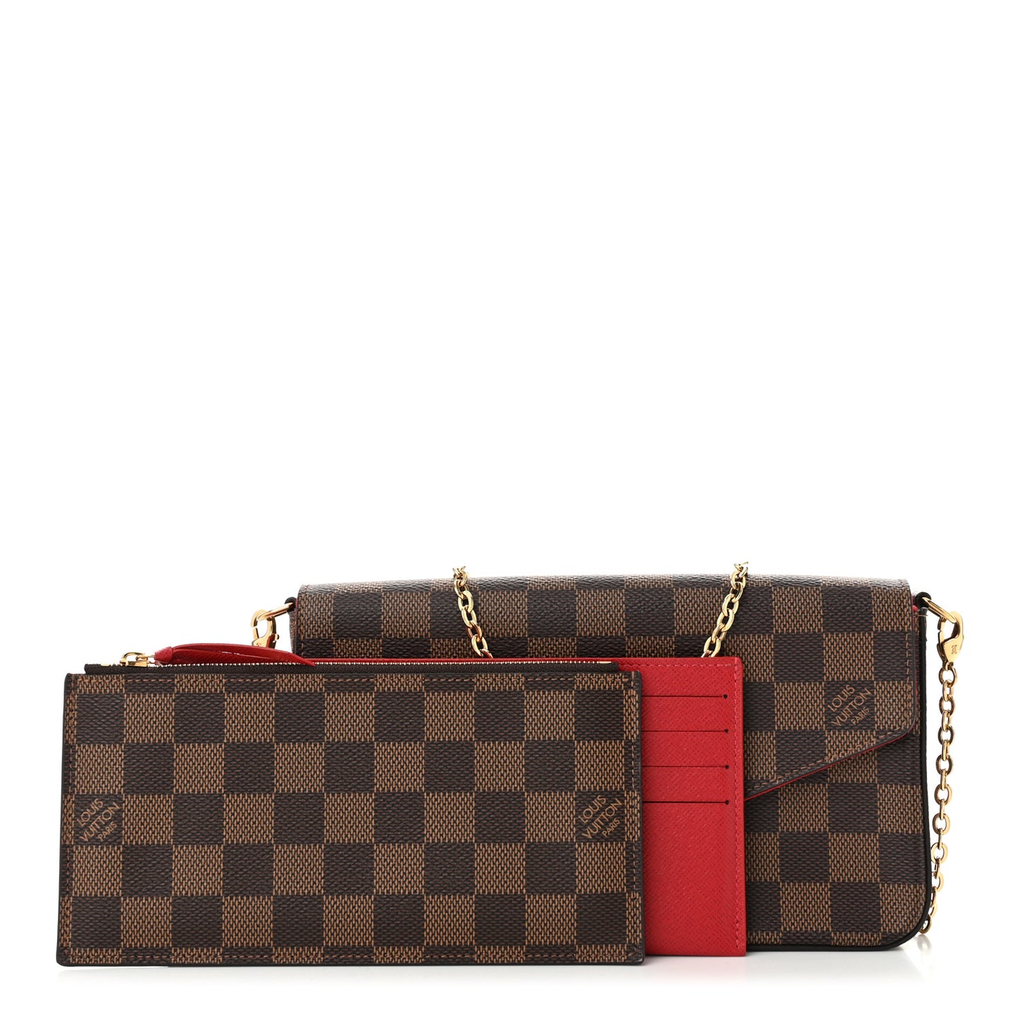 Damier Ebene Pochette Felicie Chain Wallet