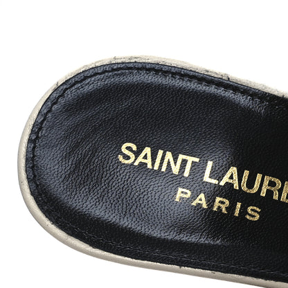 Saint Laurent Mink Calfskin Roy Mule Sandals 39 Cream 19 of 23