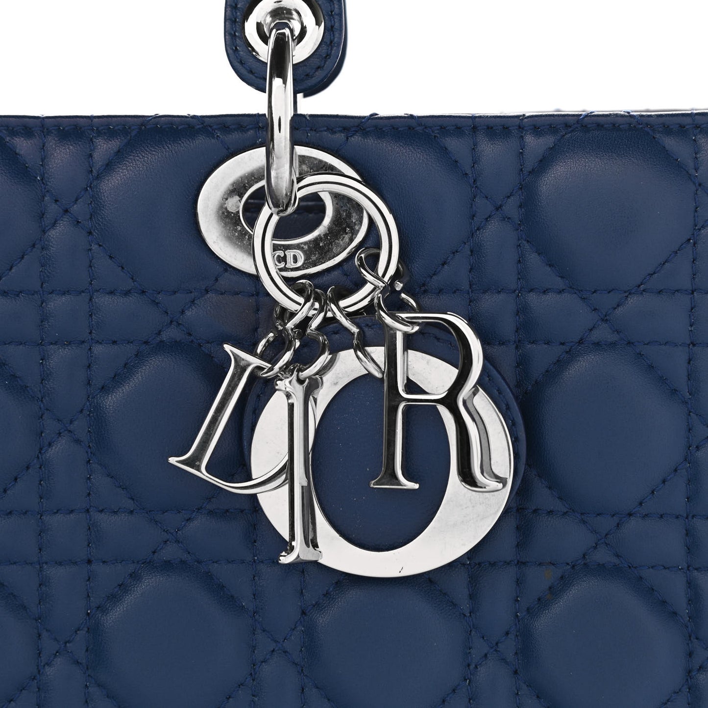 Lambskin Cannage Large Lady Dior Blue