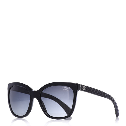 Chanel Acetate Quilted Polarized Butterfly CC Sunglasses 5288-Q Black 1 of 7