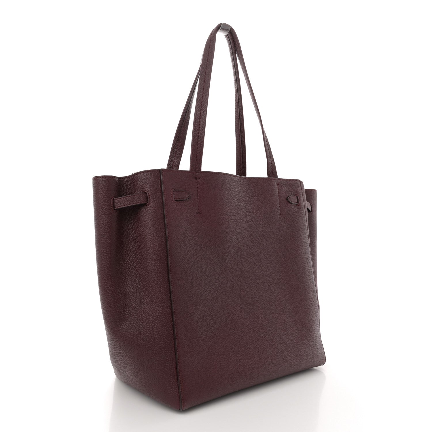 Celine Soft Grained Calfskin Small Belt Cabas Phantom Burgundy 3 of 10