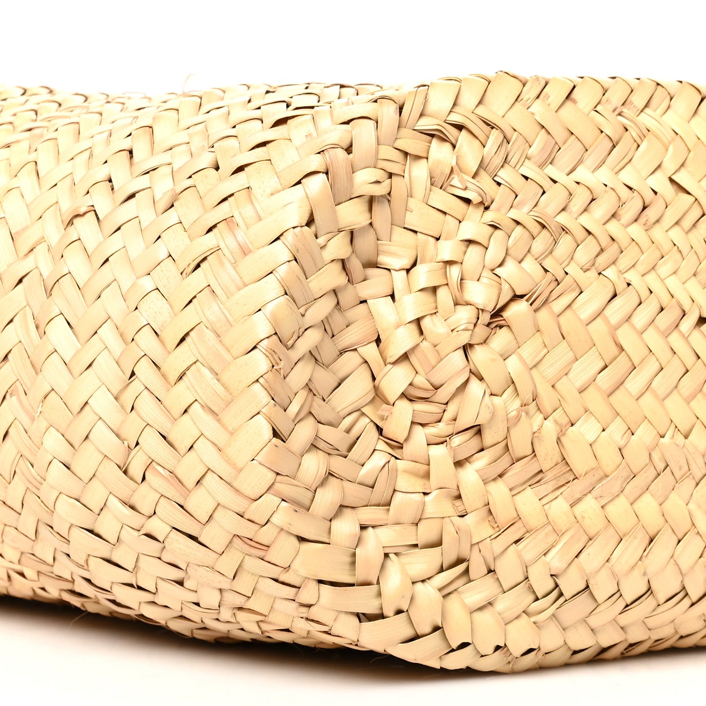 Raffia Calfskin Triomphe Medium Panier Tan