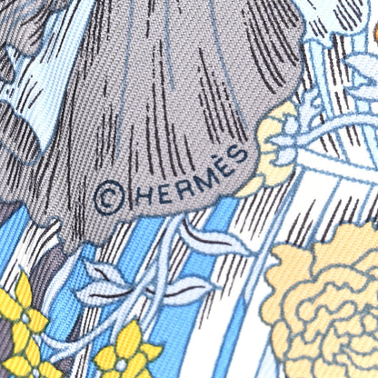 Hermes Silk Robe Legere Scarf 45 Bleu Orange Jaune 2 of 3