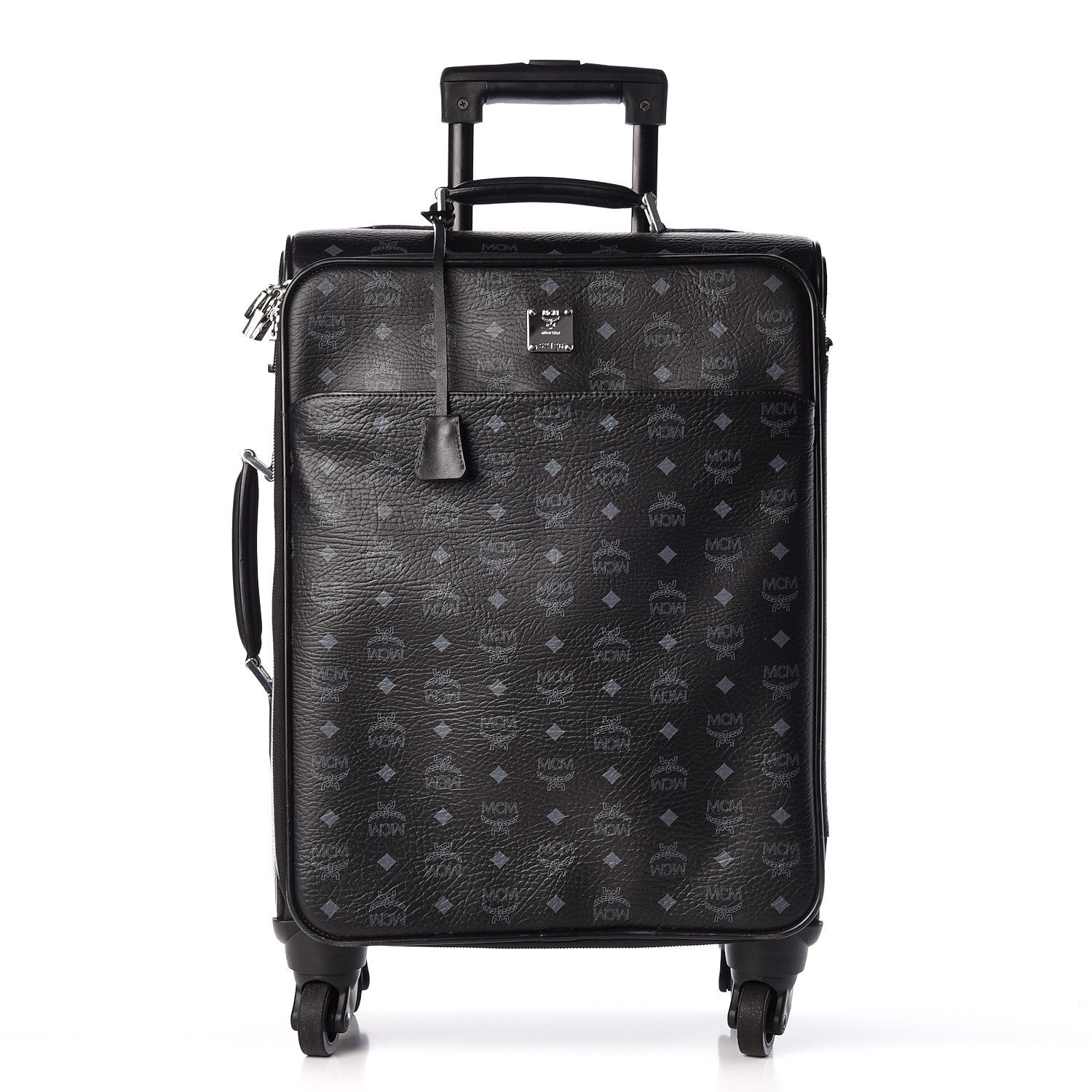 MCM Visetos Small Traveler Trolley Whelled Suitcase Black 1 of 21