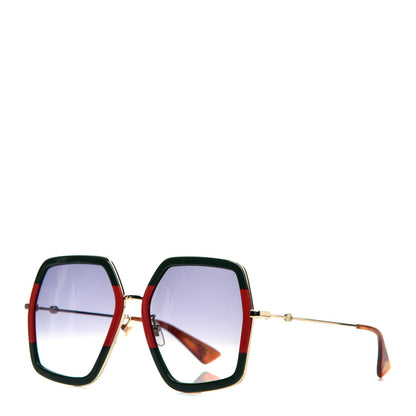 Gucci Square Frame Web GG0106S Sunglasses Tortoise 1 of 7