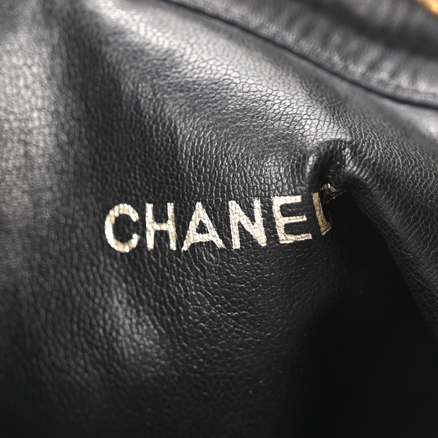 Lambskin Quilted Drawstring Bucket Bag Black