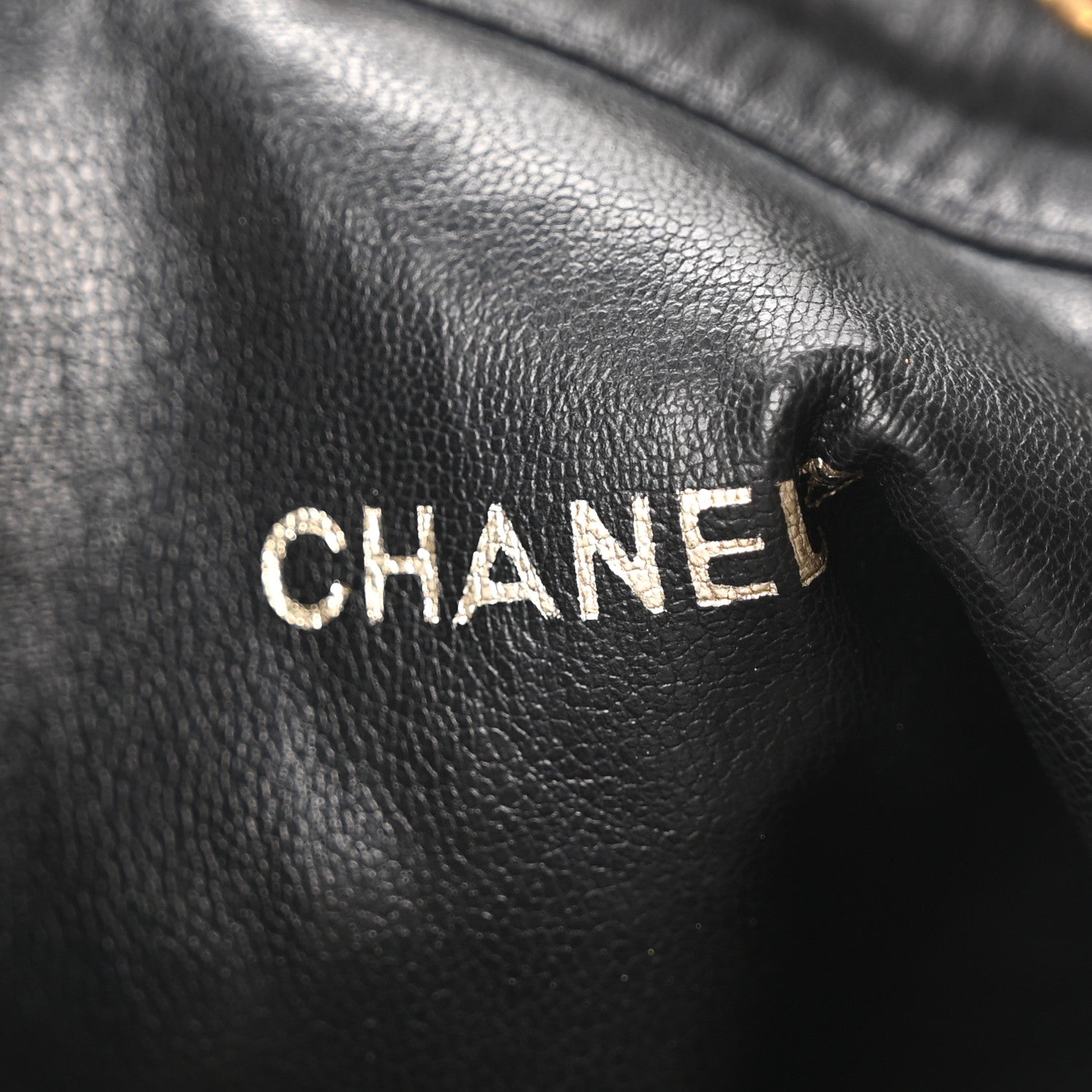 Chanel Lambskin Quilted Drawstring Bucket Bag Black 6 of 11
