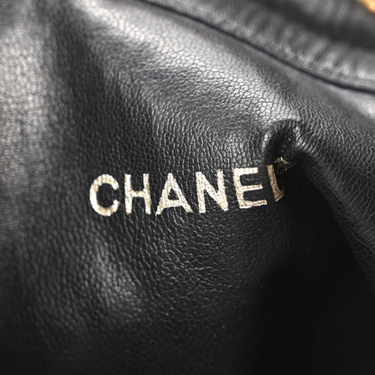 Chanel Lambskin Quilted Drawstring Bucket Bag Black 6 of 11