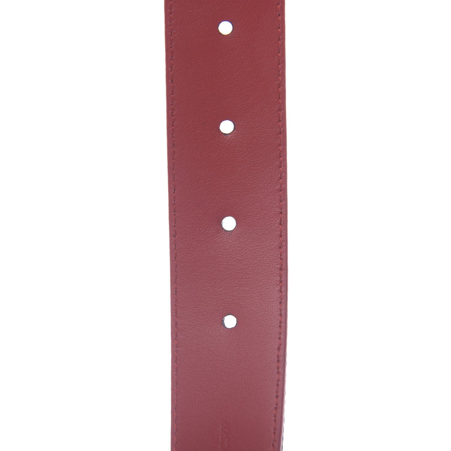 Louis Vuitton Denim Damier Monogram Patchwork 30mm Iconic Reversible Belt 80 32 Blue Rouge 5 of 7