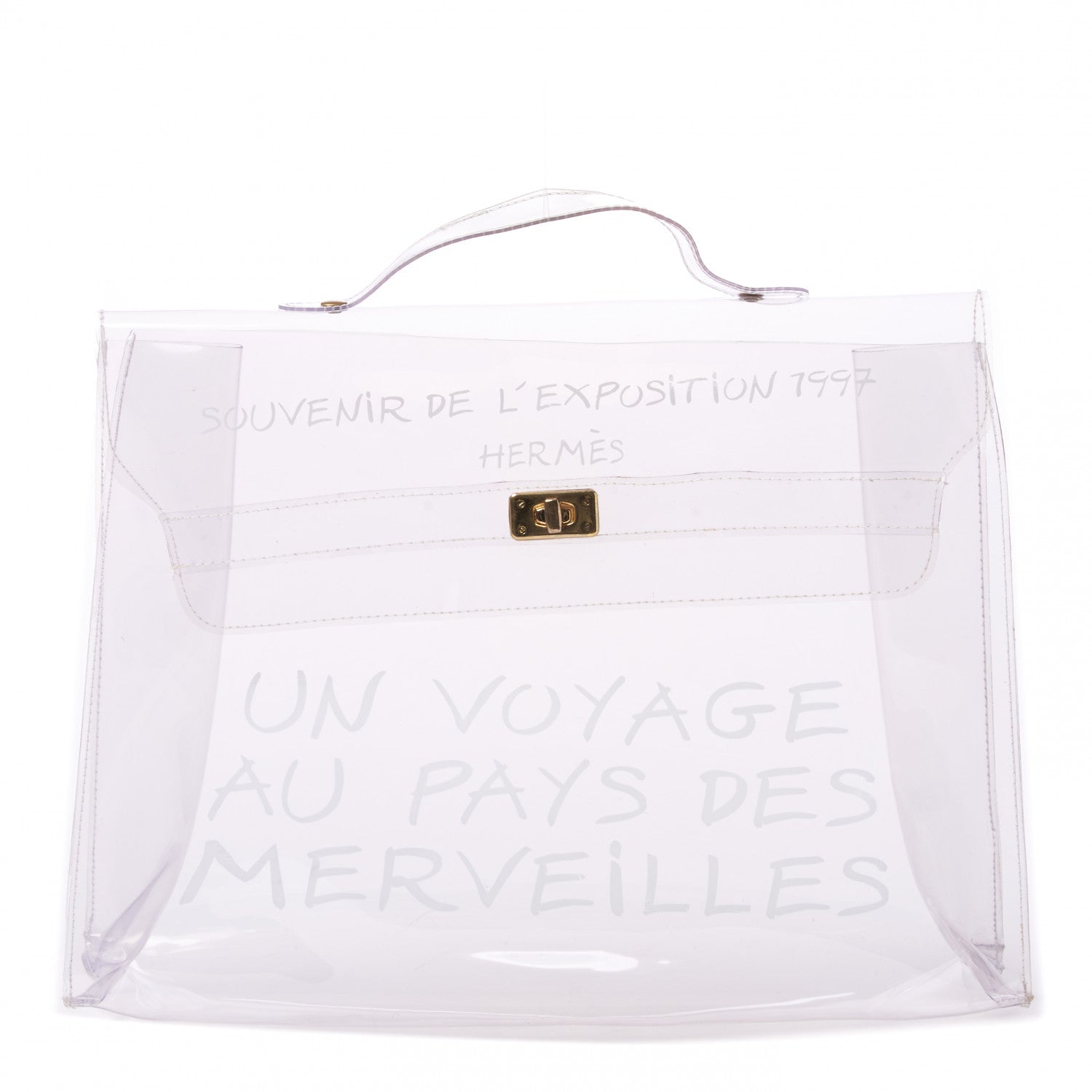 Hermes Vinyl Souvenir De L'Exposition Kelly Transparent 1 of 6