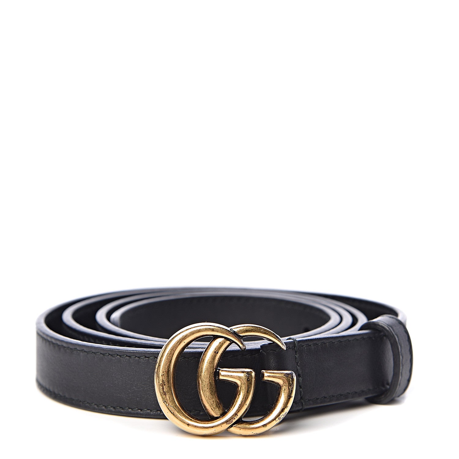 Gucci Calfskin Double G 20mm Belt 90 36 Black 1 of 6