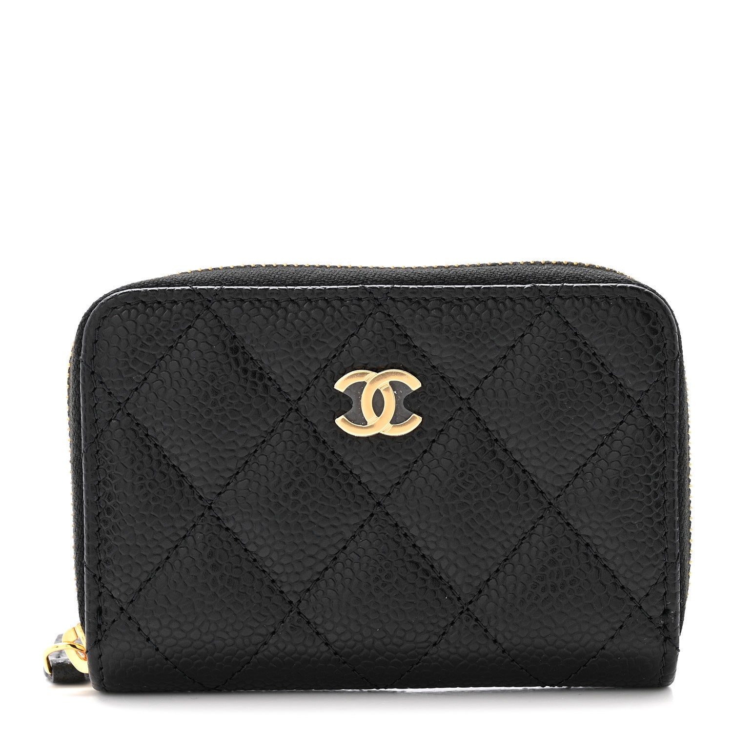 Chanel Caviar Quilted Zip Coin Purse Black 1 of 10