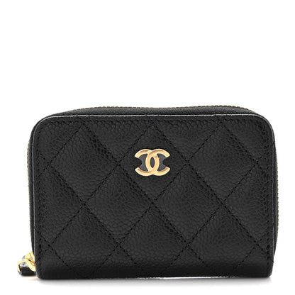 Chanel Caviar Quilted Zip Coin Purse Black 1 of 10