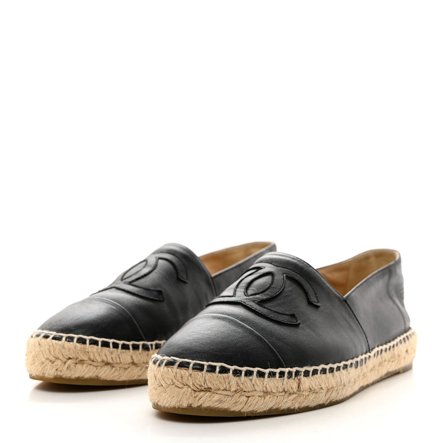 Lambskin CC Espadrilles 38 Black