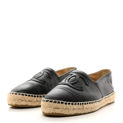 Chanel Lambskin CC Espadrilles 38 Black 3 of 10