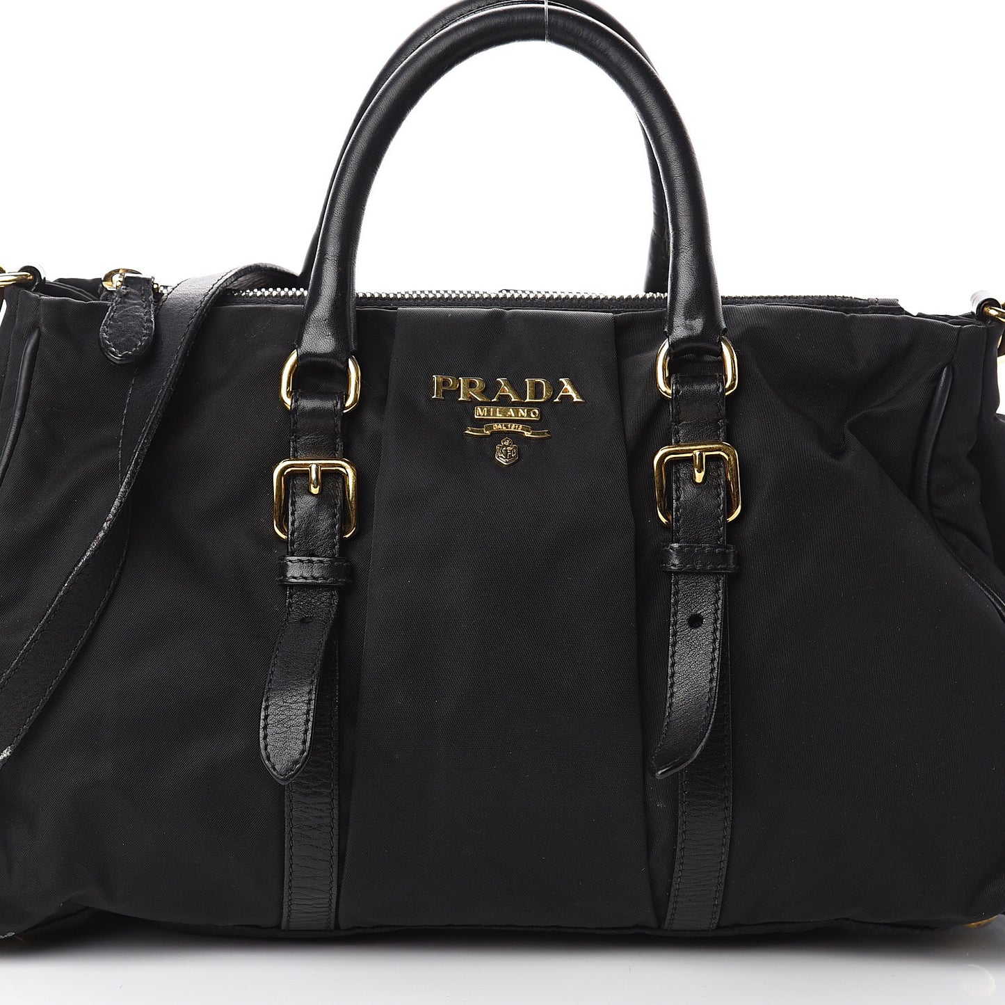 Tessuto Nylon Vitello Daino Tote Black