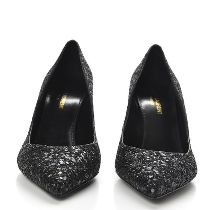 Saint Laurent Glitter Opyum 85 Pumps 38.5 Black 2 of 10