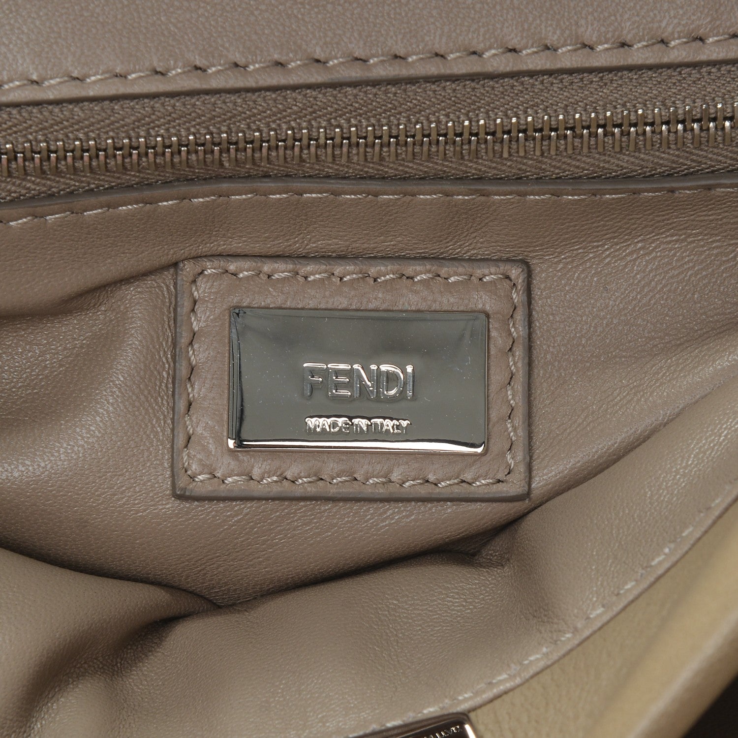 Fendi Nappa Mini Peekaboo Iconic Satchel Tortora 6 of 7