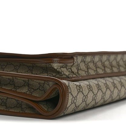 Gucci GG Supreme Monogram Azalea Calfskin Retro Interlocking G Hanger Garment Bag Beige Ebony Brown Sugar 8 of 9