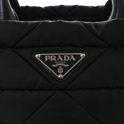 Prada Re-Nylon Nappa Triangle Quilted Padded Small Double Handled Zip Tote Black 9 of 11