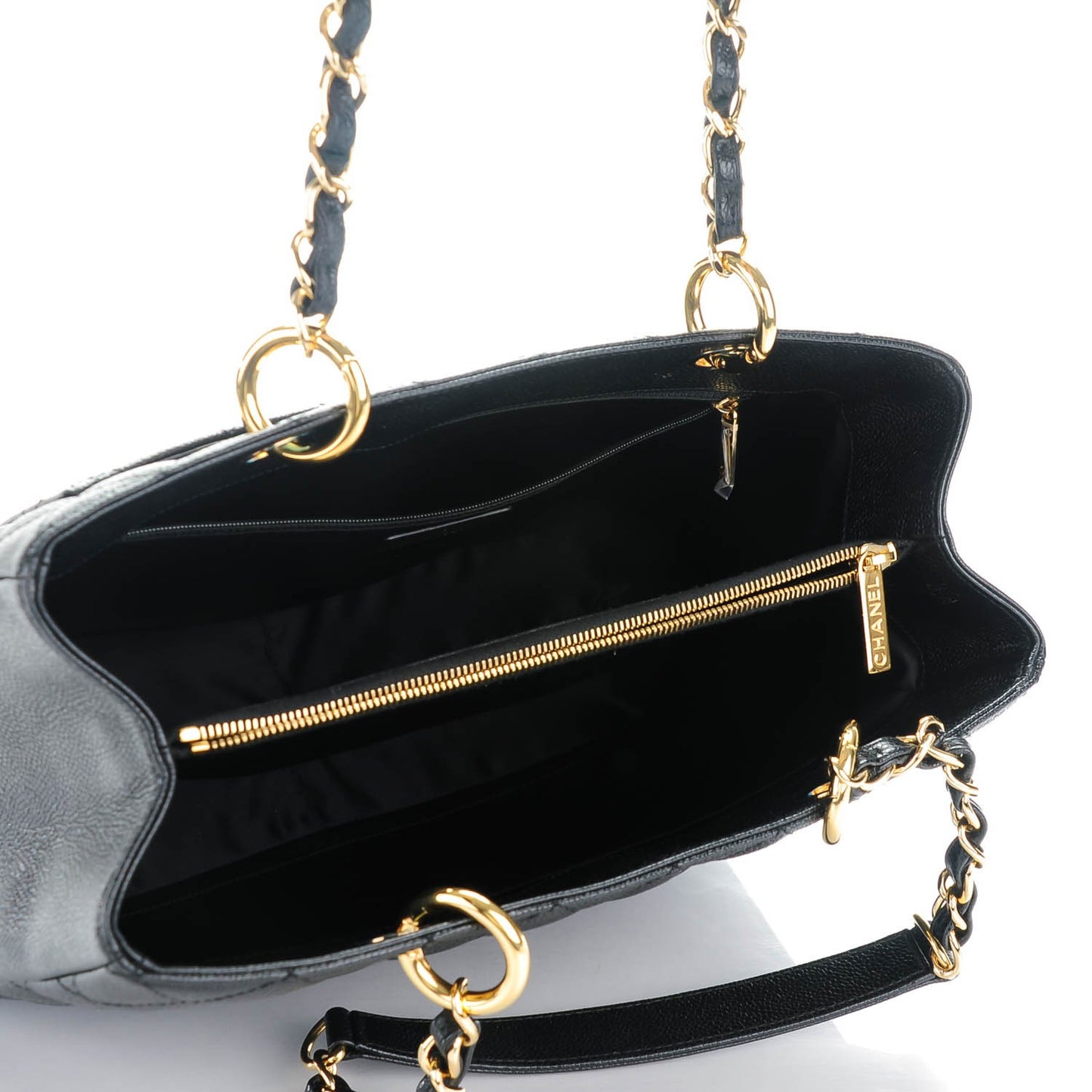 Caviar Quilted Grand Shopping Tote GST Black