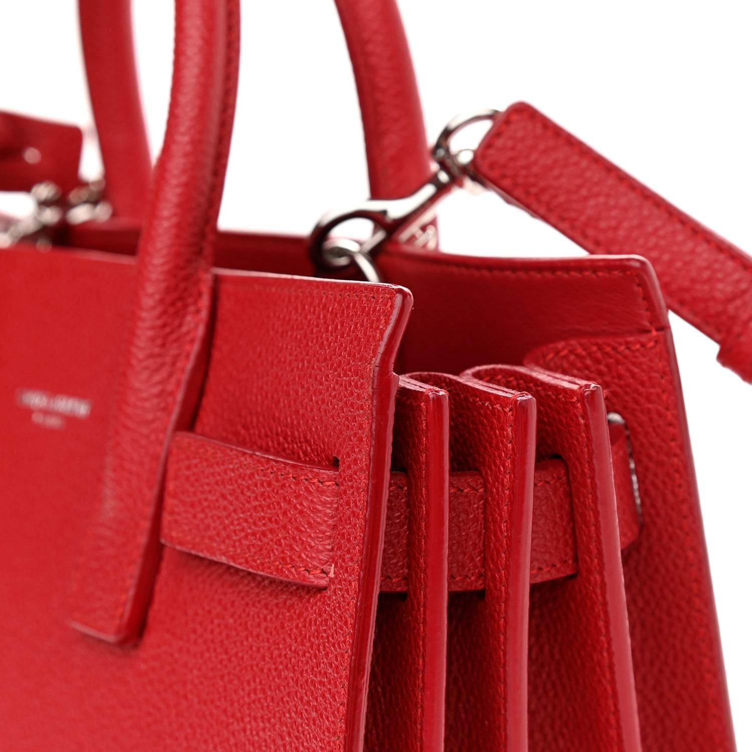 Saint Laurent Grained Calfskin Nano Sac De Jour Lipstick Red 12 of 12