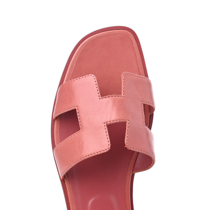 Hermes Chevre Oran Sandals 39.5 Rouge Blush 10 of 14