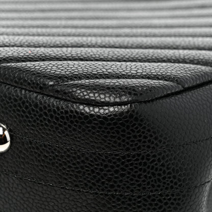 Chanel Caviar Chevron Quilted Large Shopping Tote Black 12 of 15
