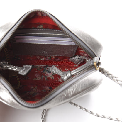 Gucci Laminated Nappa Web Trapuntata Mini GG Shoulder Bag Argento 4 of 8