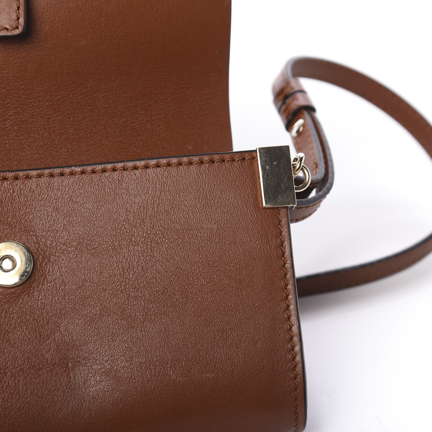 Chloe Suede Calfskin Mini Faye Shoulder Bag Tobacco 11 of 16