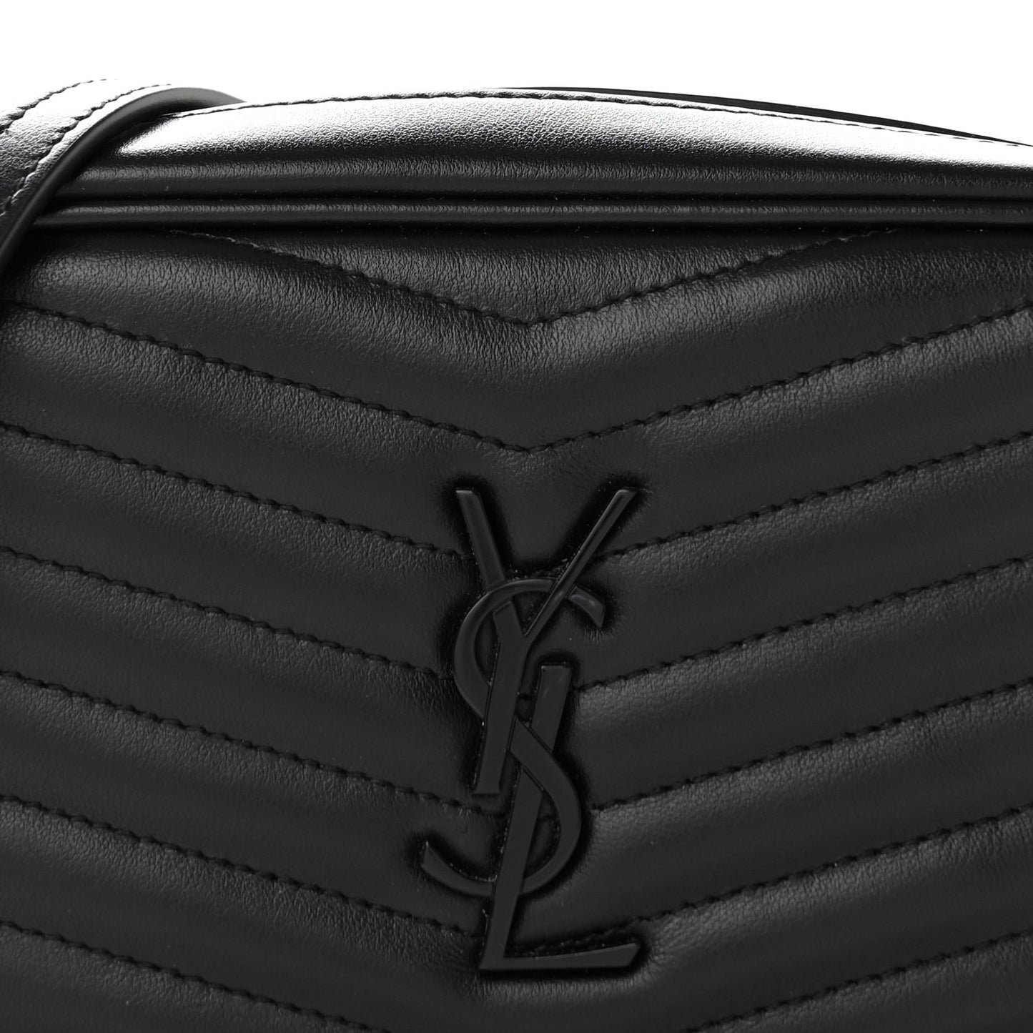 Calfskin Matelasse Monochrome Monogram Mini Lou Camera Bag Black