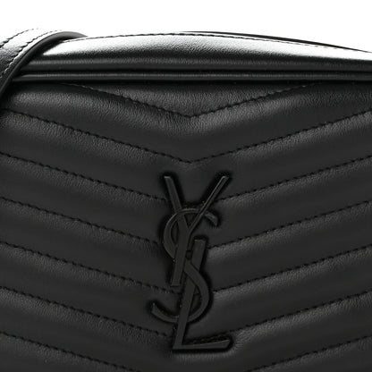 Saint Laurent Calfskin Matelasse Monochrome Monogram Mini Lou Camera Bag Black 7 of 10
