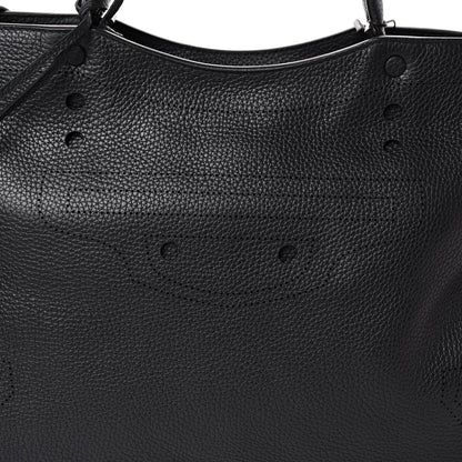 Balenciaga Veau Grana Perforated Blackout Hardware City Black 7 of 9