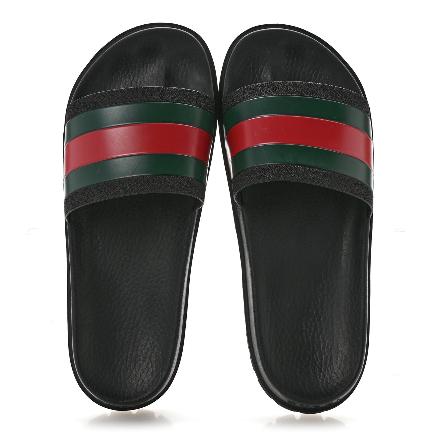 Rubber Web Mens Lug Sole Slide Sandals 11 Black Green Red