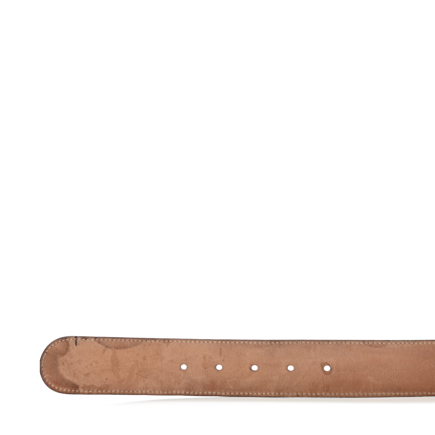 Gucci GG Supreme Monogram Selleria Calfskin Interlocking G 40mm Belt Beige Ebony Blue 4 of 5