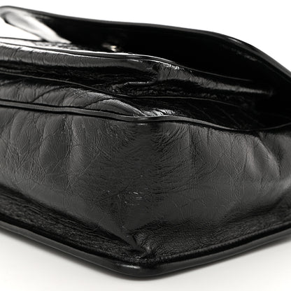 Saint Laurent Crinkled Calfskin Matelasse Monogram Medium Niki Chain Satchel Black 10 of 10