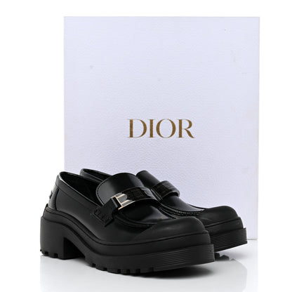 Christian Dior Brushed Calfskin Dior Code Lug Sole Platform 35mm Loafers 36 Black 10 of 10