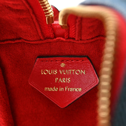 Louis Vuitton Denim Damier Monogram Patchwork PVC Beach Pouch Blue Rouge 7 of 7