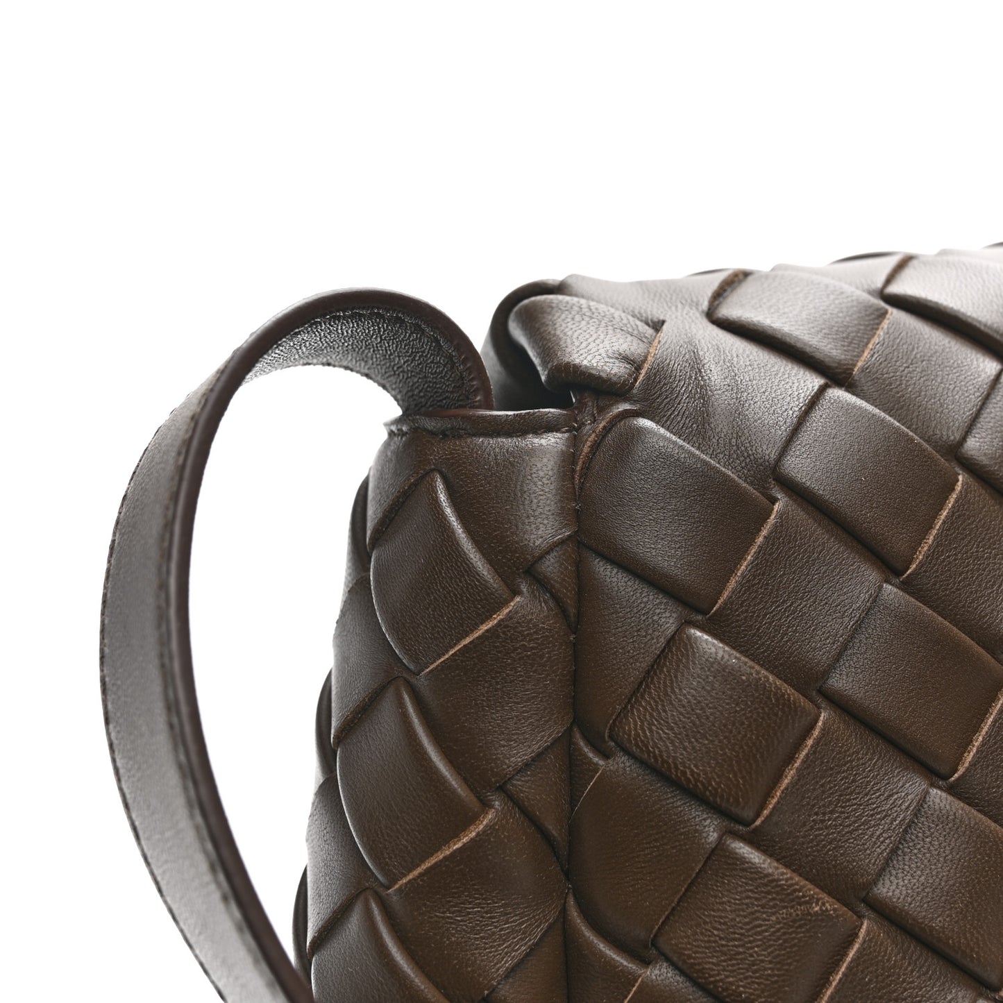 Nappa Intrecciato Small Cobble Messenger Bag Light Brown