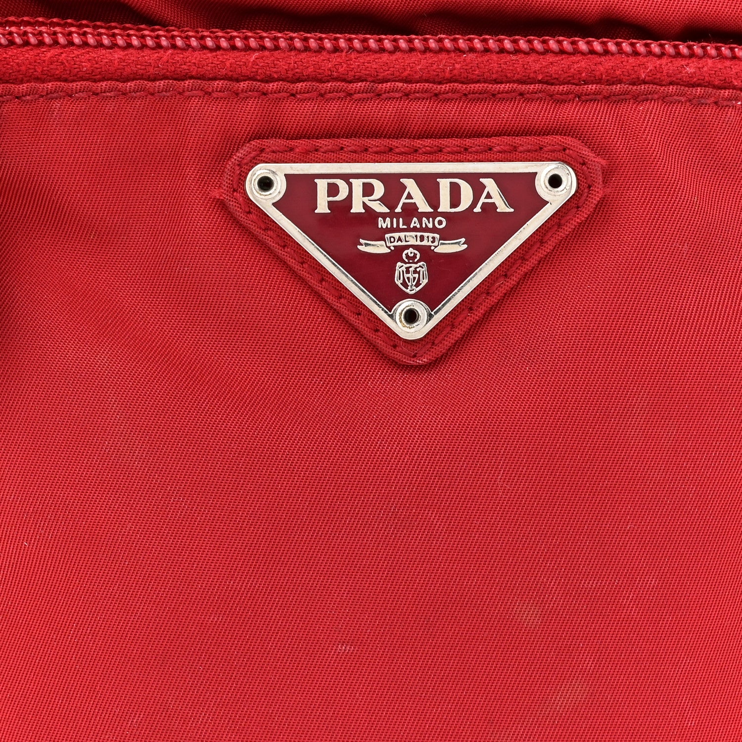 Prada Nylon Small Flat Messenger Bag Cherry 7 of 13