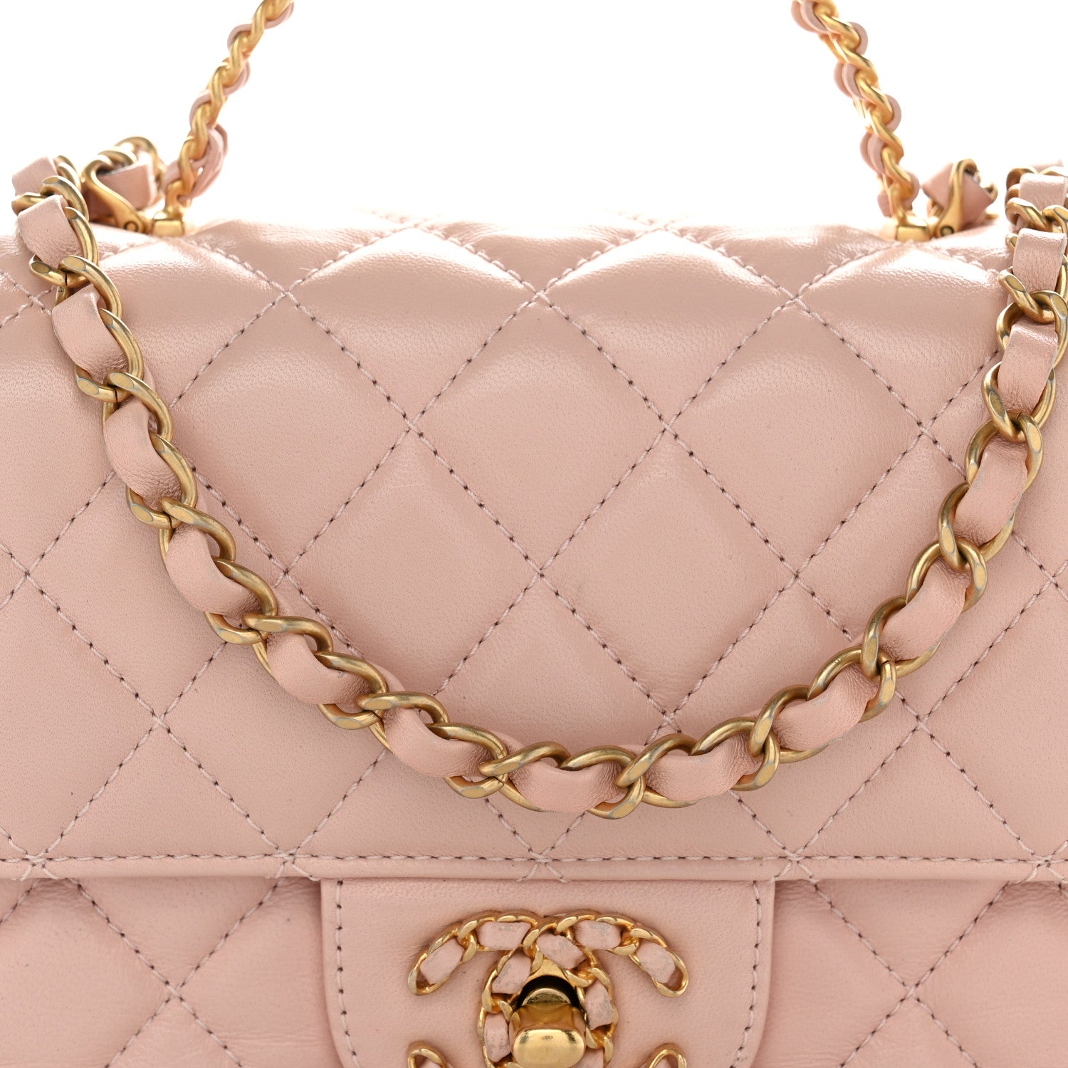 Chanel Lambskin Quilted Mini Strass On Top Flap Light Pink 7 of 10