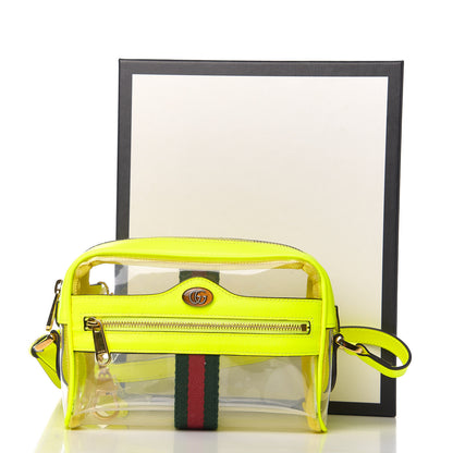 Gucci Vinyl Web Mini Ophidia Transparent Shoulder Bag Yellow Fluo 9 of 9